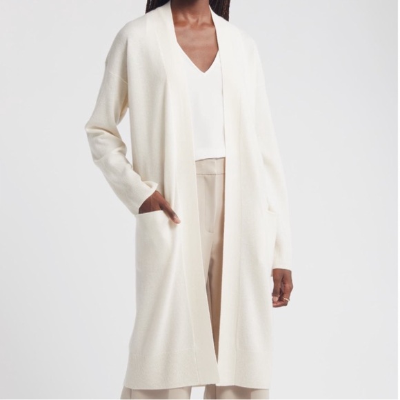 Nordstrom Tops - Nordstrom Long Open Front Wool & Cashmere Cardigan S